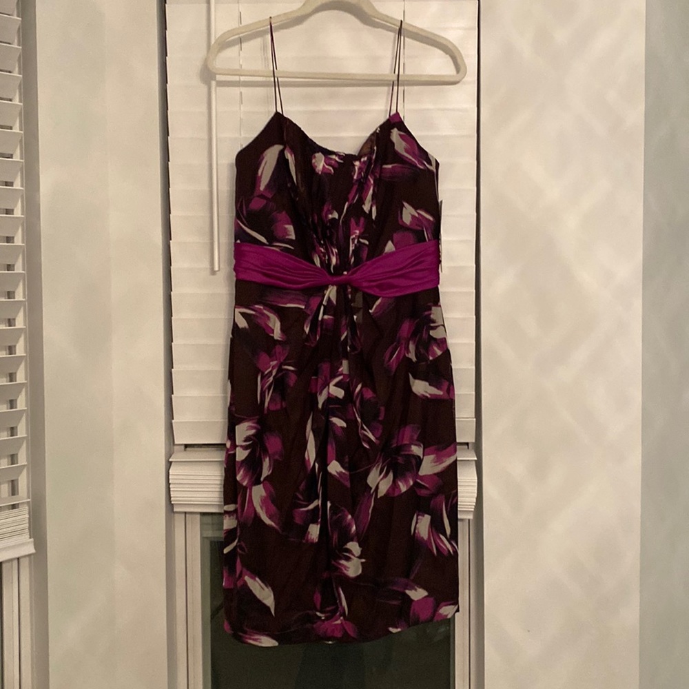 NWT Badgley mischka brown and purple floral dress. Size 10